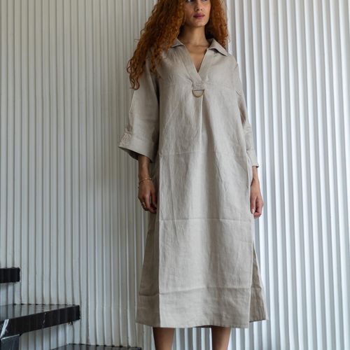 ROBE EN LIN BEIGE