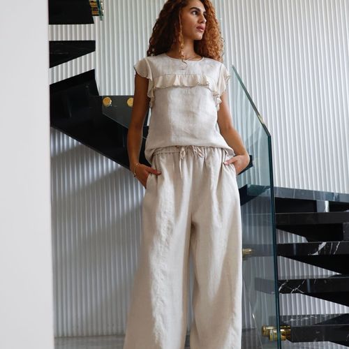 TOP EN LIN BEIGE
