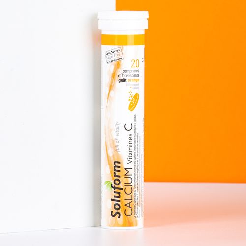 Calcium Vitamine C Goût Orange 20 comprimés