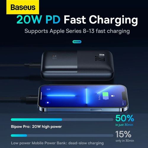 Power Bank Bipow Pro 20000mAh 22.5W Charge Rapide PD, QC3.0