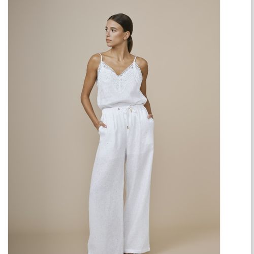 TOP EN LIN BLANC