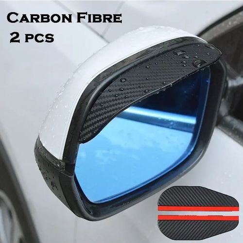 Protège-Pluie Rétroviseur Universel – Lot de 2 Visières Effet Carbone