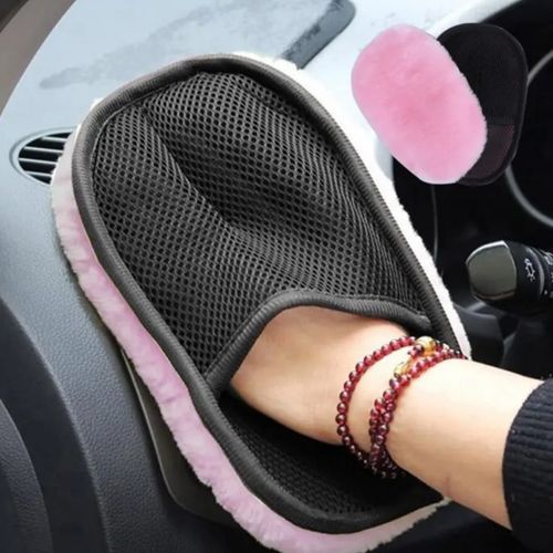 Gant de Lavage Voiture en Laine Épaisse – Nettoyage & Polissage Sans Rayures, Ultra Doux et Absorbant