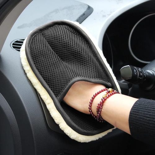 Gant de Lavage Voiture en Laine Épaisse – Nettoyage & Polissage Sans Rayures, Ultra Doux et Absorbant