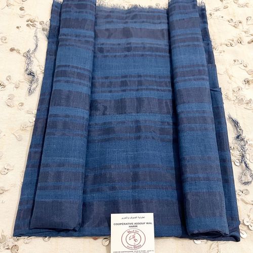 Tissu Bzioui Élégance Marine Ton sur ton