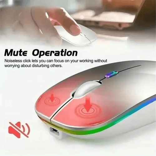 Souris sans Fil Rechargeable Silencieuse Rétro-Éclairée par LED Souris Ordinateur Portable Souris 2.4Ghz Récepteur Bluetooth double Mode souris optique
