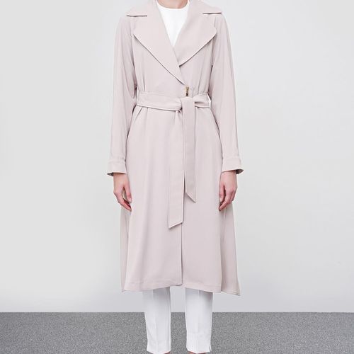 Robe Beige à Double Boutonnage et Ceinture