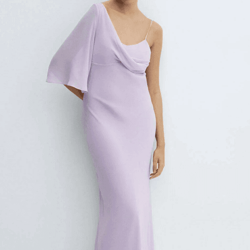 Robe Asymétrique à Manches Évasées