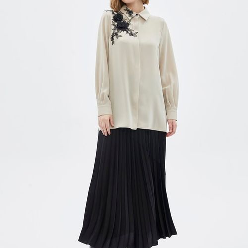 Chemise à Manches Longues à Motifs Floraux