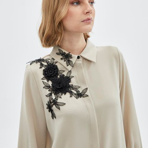 Chemise à Manches Longues à Motifs Floraux