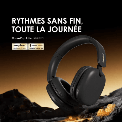 Boompop Lite – Casque Sans Fil Avec Enc Son Puissant & Confort Absolu + Cable Auxiliaire Gratuit