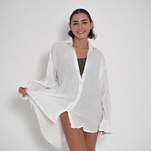 Oversized Twist Shirt - White
