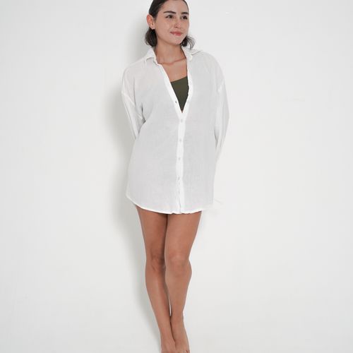 Oversized Twist Shirt - White
