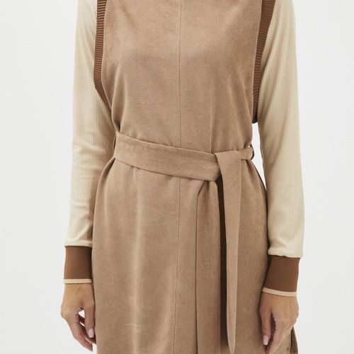 Ensemble de combinaison triple beige ceinturé