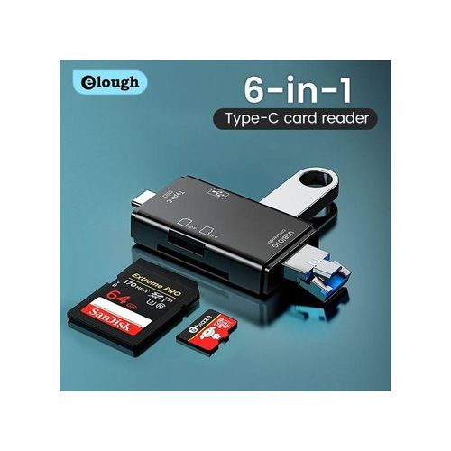 Lecteur de Carte USB 3.0 Multifonction 6 en 1, Disque U, Type C, Micro USB, Clé USB TF, Clé USB SD, Adaptateur