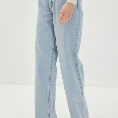 Denim Taille Haute Jambe Large Pantalon