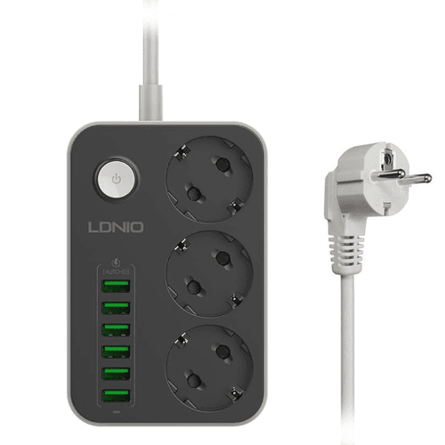 Multiprise Électrique avec 3 Prises AC et 6 Ports USB - SE3631