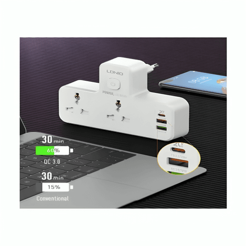 Rallonge d'alimentation Ldnio SC2311 avec 2 prises de courant / 2 ports USB-A / 1 port PD 20 W Type C