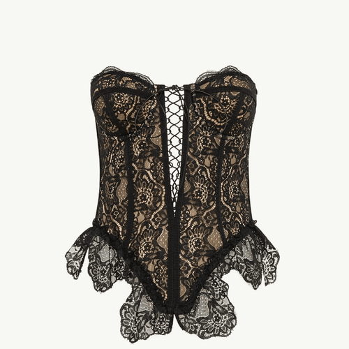 BUSTIER EN DENTELLE DÉCORÉE