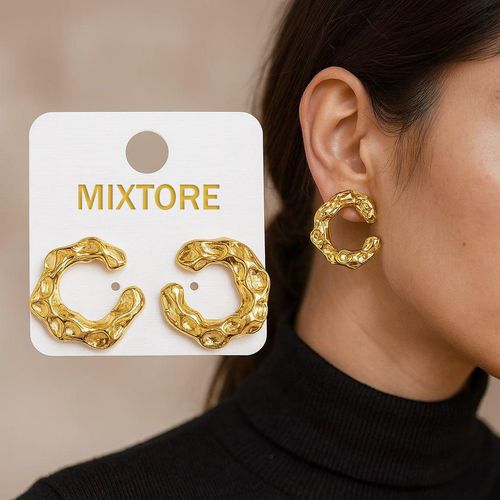 Boucles D'oreilles Dorées en Acier Inoxydable