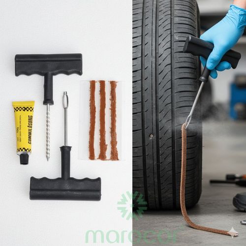 Kit de Réparation Pneu Urgence Rapide & Efficace pour Toutes Crevaisons