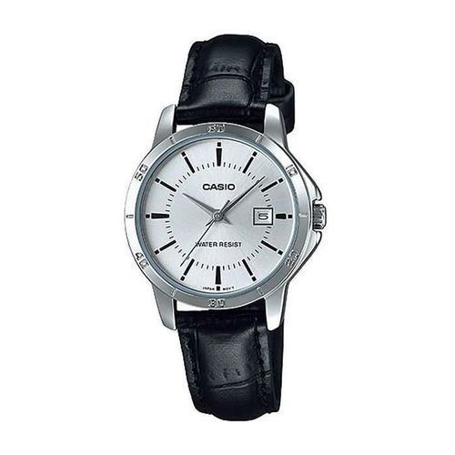 Montre a Bracelet en Cuir Ronde pour Femme avec Cadran Blanc-ltp-v004l-7audf