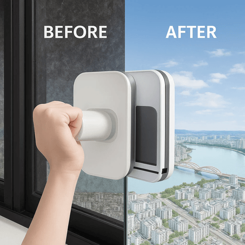Nettoyeur Magnétique De Vitres – Double Face Pour Vitres Épaisses Et Double Vitrage
