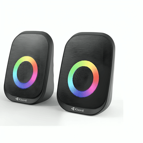 Enceintes USB X7 Noires avec Éclairage LED RGB