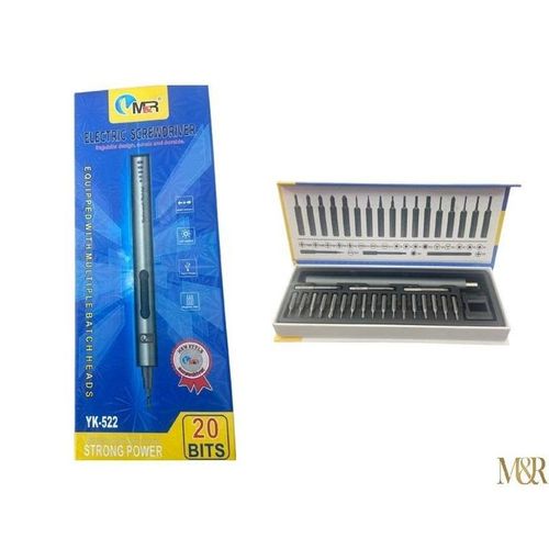 Tournevis Électrique sans Fil Rechargeable M&R– Jeu de Précision 20 Embouts Haute Qualité