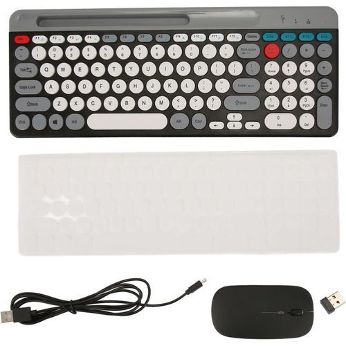 Ensemble de Souris Clavier azerty et Arabe sans Fil Confortable à 4 Canaux Rechargeable Anti-poussière