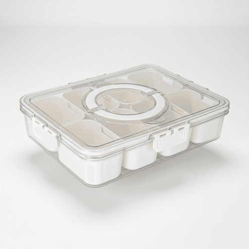 Boîte de Rangement Alimentaire Rectangulaire Compartiments Amovibles Idéale Snacks & Organisation Cuisine