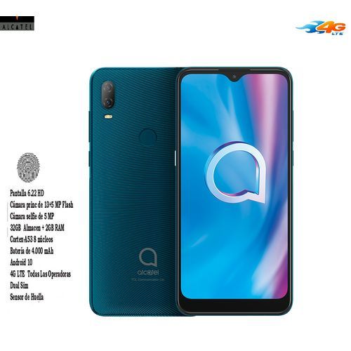 Smartphone 4G 6.22" Gsm 1v-Dual SIM-13MP-32GB-RAM2GB-Empreinte- pine green