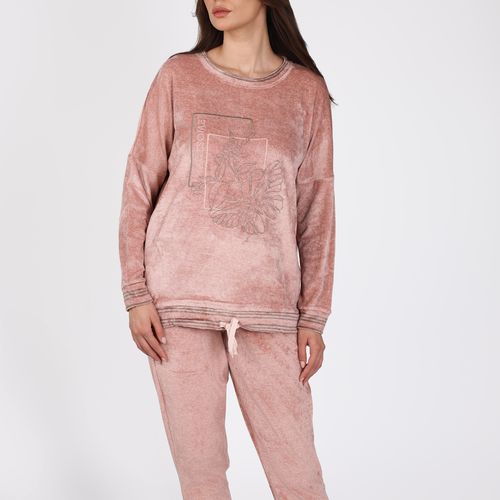 Pyjama rose à motif brodé | Collection La Douceur d’hiver