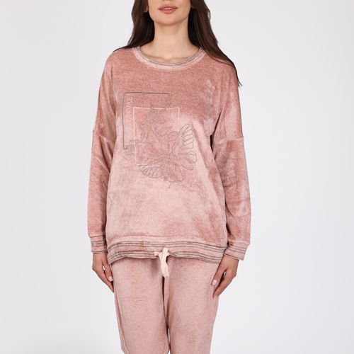 Pyjama rose à motif brodé | Collection La Douceur d’hiver