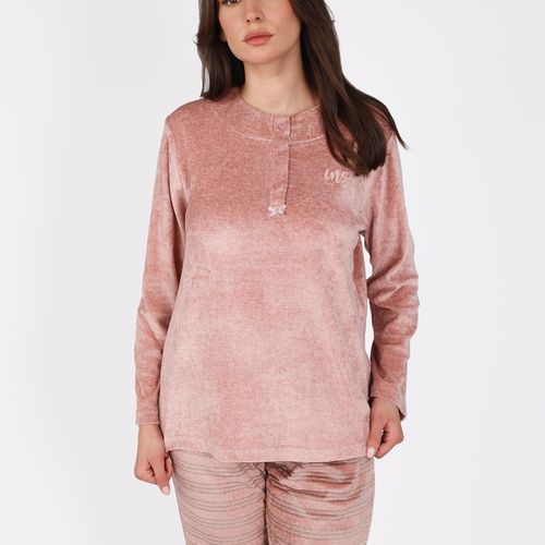 Ensemble pyjama rose à col boutonné | Collection La Douceur d’Hiver