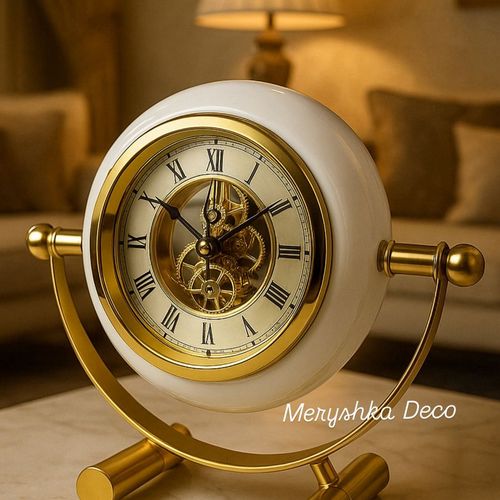 Horloge Décorative Ronde Dorée
