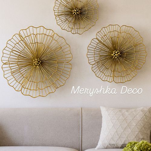 Décoration Murale Fleur Dorée