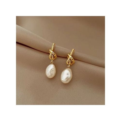 Boucles D’oreilles Perles Plates – Style Coréen Chic, Élégance Moderne pour Femme