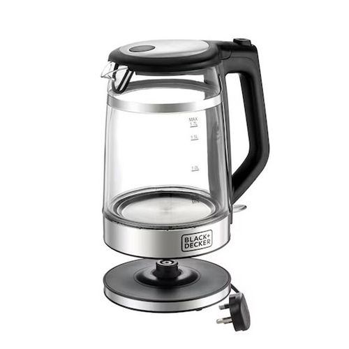 Bouilloire en verre - BLACK + DECKER - 1,7 L - Acier inoxydable - 2200 W - Sans fil 360°