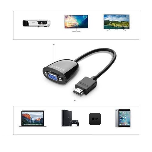 Adaptateur HDMI vers VGA - Ugreen - 40253 - Résolution 1080p - Connecteur HDMI mâle - VGA femelle