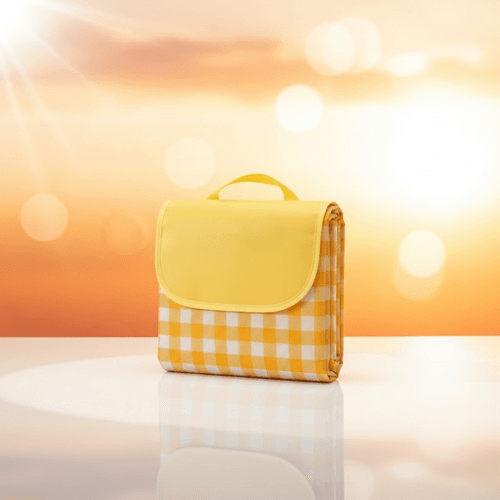 Nappe De Pique-nique Gingham Jaune – Imperméable, Anti-sable Et Facile À Transporter