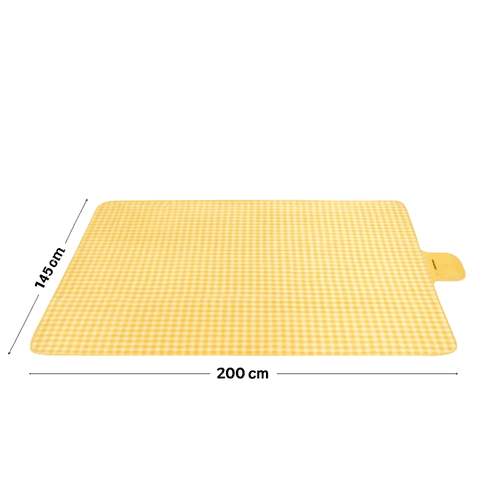 Nappe De Pique-nique Gingham Jaune – Imperméable, Anti-sable Et Facile À Transporter
