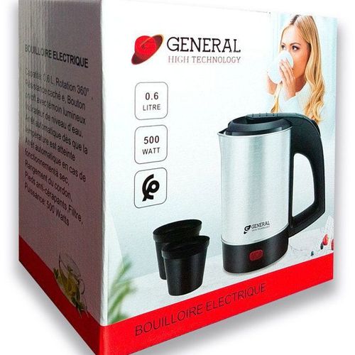 Bouilloire électrique - GENERAL - 0.6L - Acier inoxydable - 500 Watts - Arrêt automatique