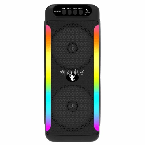 Enceinte Bluetooth Portable HF-4261 Double 4" Haute Puissance à Lumières LED