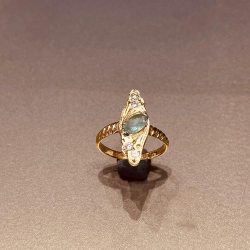 Bague en or emeraude et diamants 