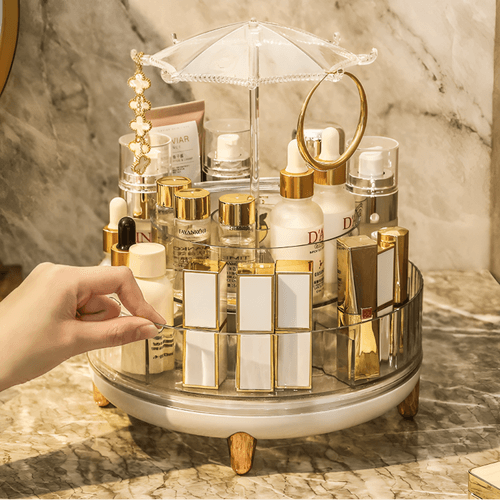 Organizer Cosmétique Rotatif 360° – Support de Rangement Maquillage