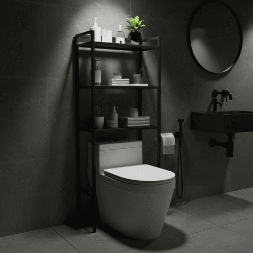 Rangement Salle De Bain Au-dessus Des Toilettes – 3 Niveaux Design Moderne