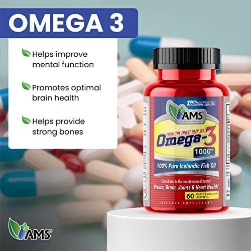 Omega 3 - 1000mg - Made in Usa - 60 Gélules