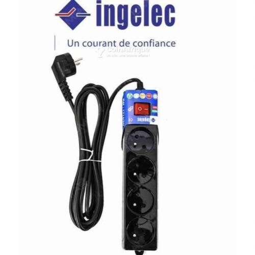 Rallonge Électrique  4 Prises – 1,5 m – Noir