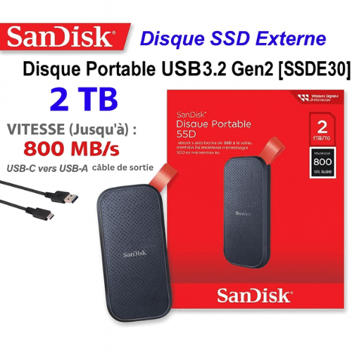 Ultra Disque Dur 2TB Externe SSD 2000GB 